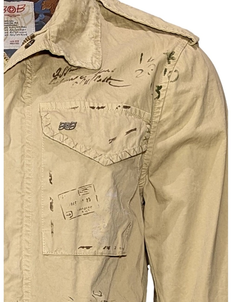 BoB field jacket pintada a mano color safary