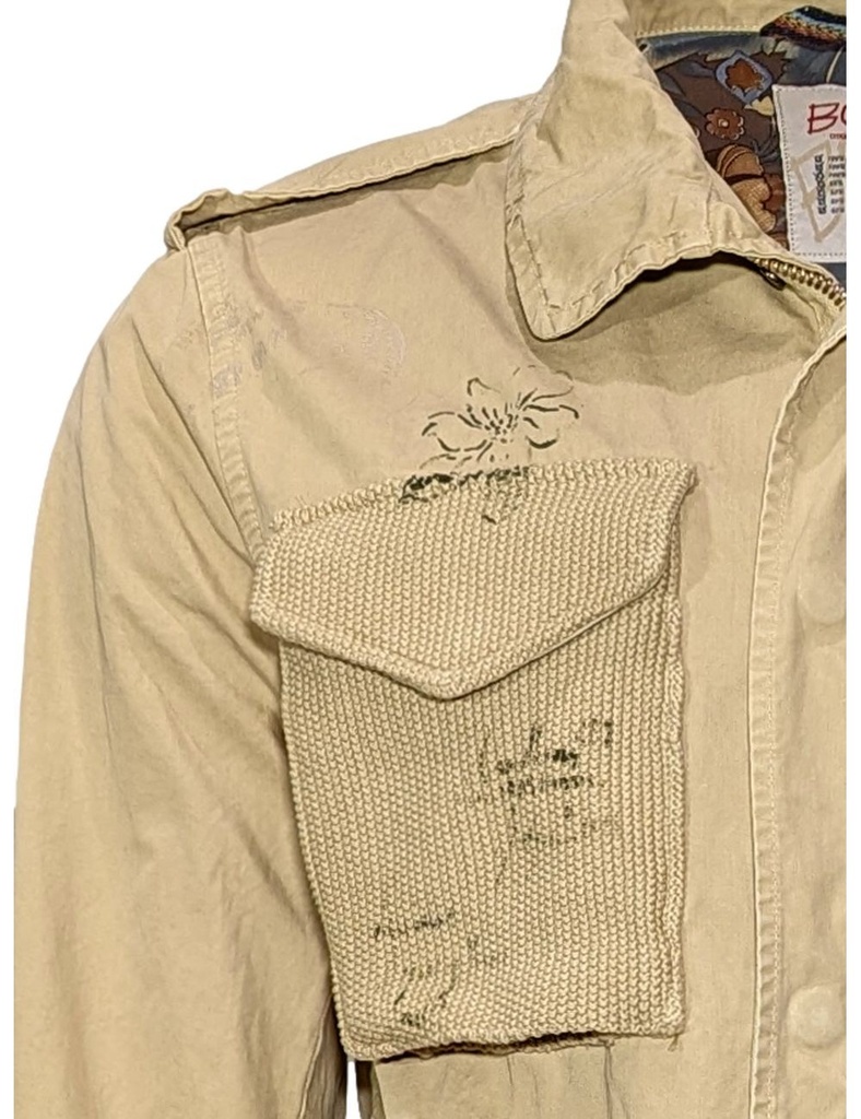BoB field jacket pintada a mano color safary