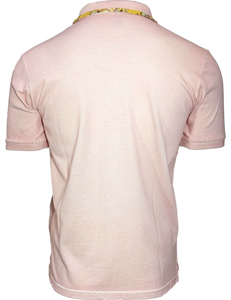 BoB polo manga corta rosa con bordados airbrush dyed