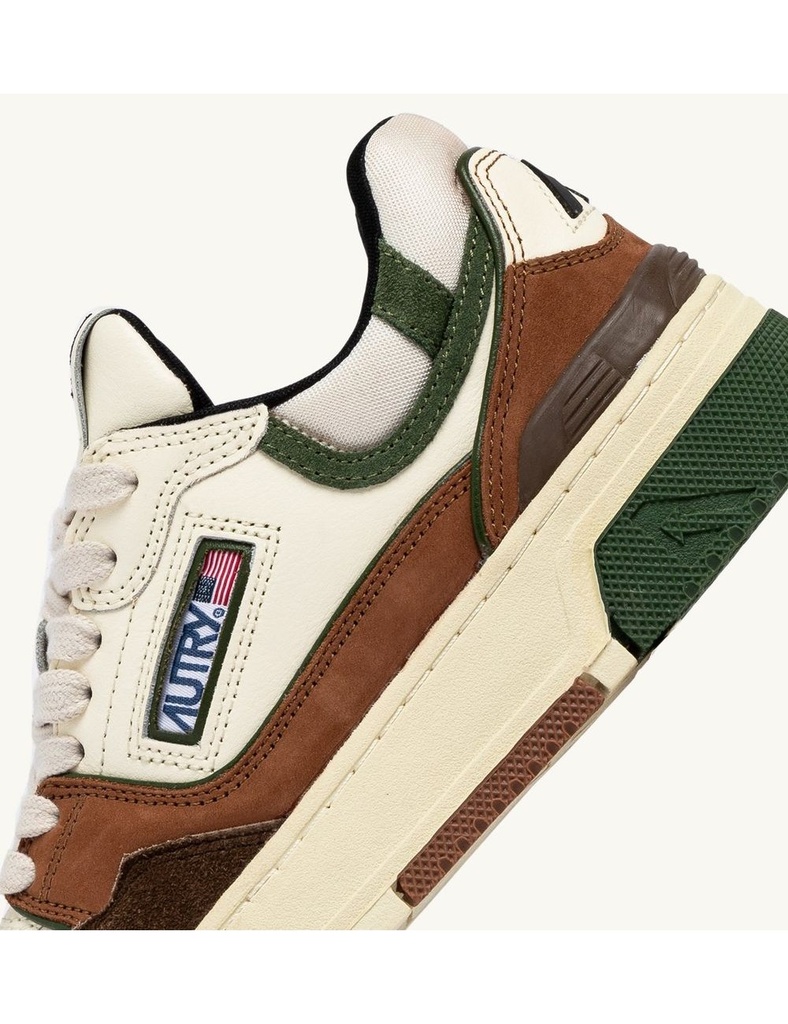 AUTRY zapatillas CLC ante y nobuck color ébano y verde militar