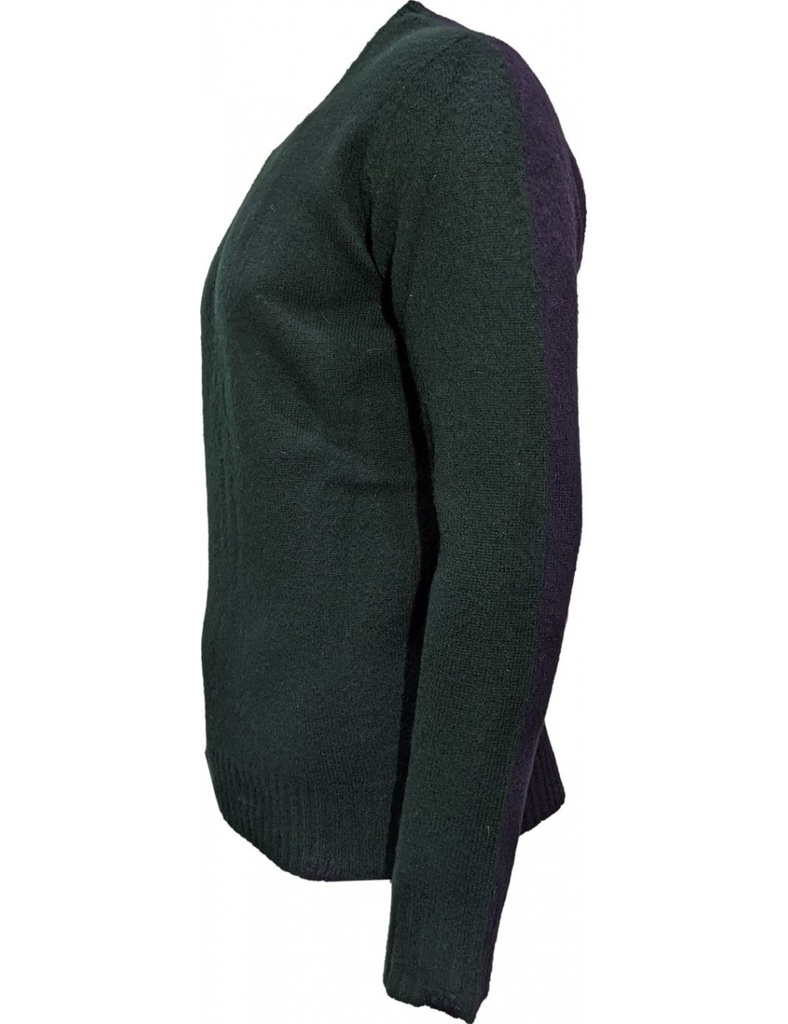BoB jersey cuello redondo lana doble color verde y marino