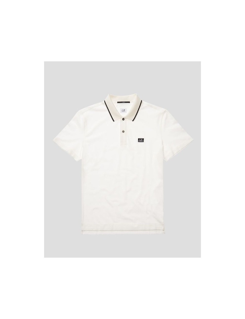 CP COMPANY STRETCH POLO BLANCO CONTRASTE EN CUELLO