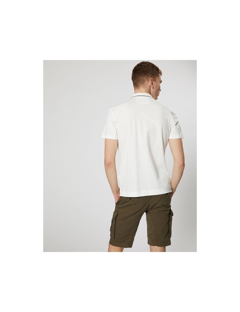 CP COMPANY STRETCH POLO BLANCO CONTRASTE EN CUELLO