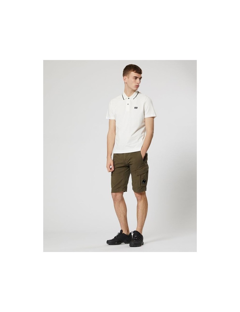 CP COMPANY STRETCH POLO BLANCO CONTRASTE EN CUELLO