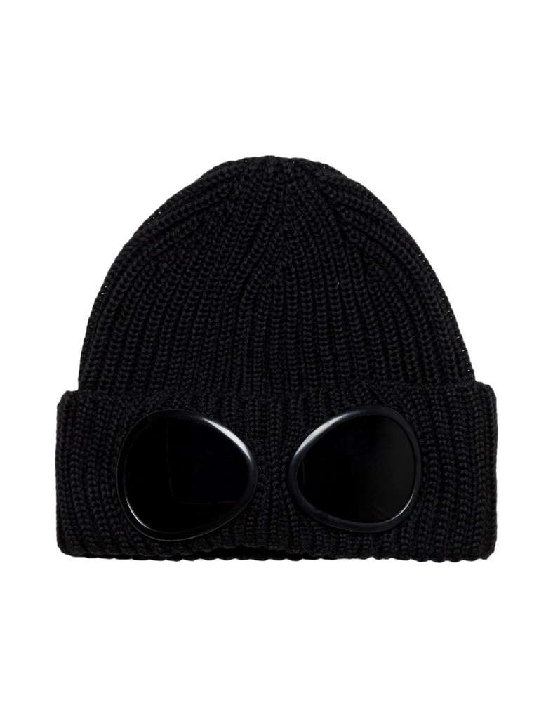 CP COMPANY Gorro lana merino negro con gafas