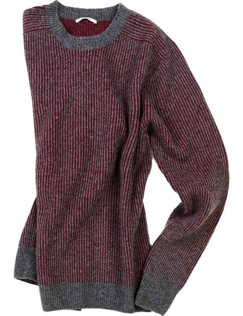 Fradi jersey cuello redondo canalé bicolor granate gris