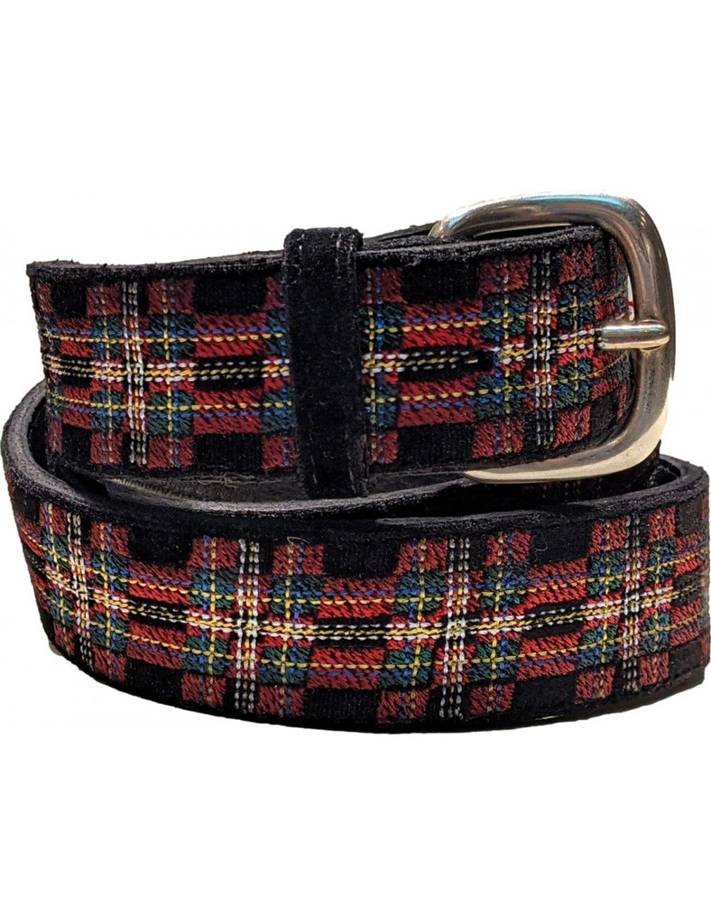 ORCIANI CINTURÓN TECIOPELO NEGRO SCOTISH PATTERN