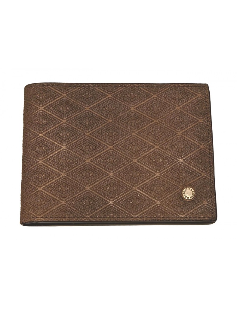 Orciani cartera horizontal marrón claro labrado caleidoscopio