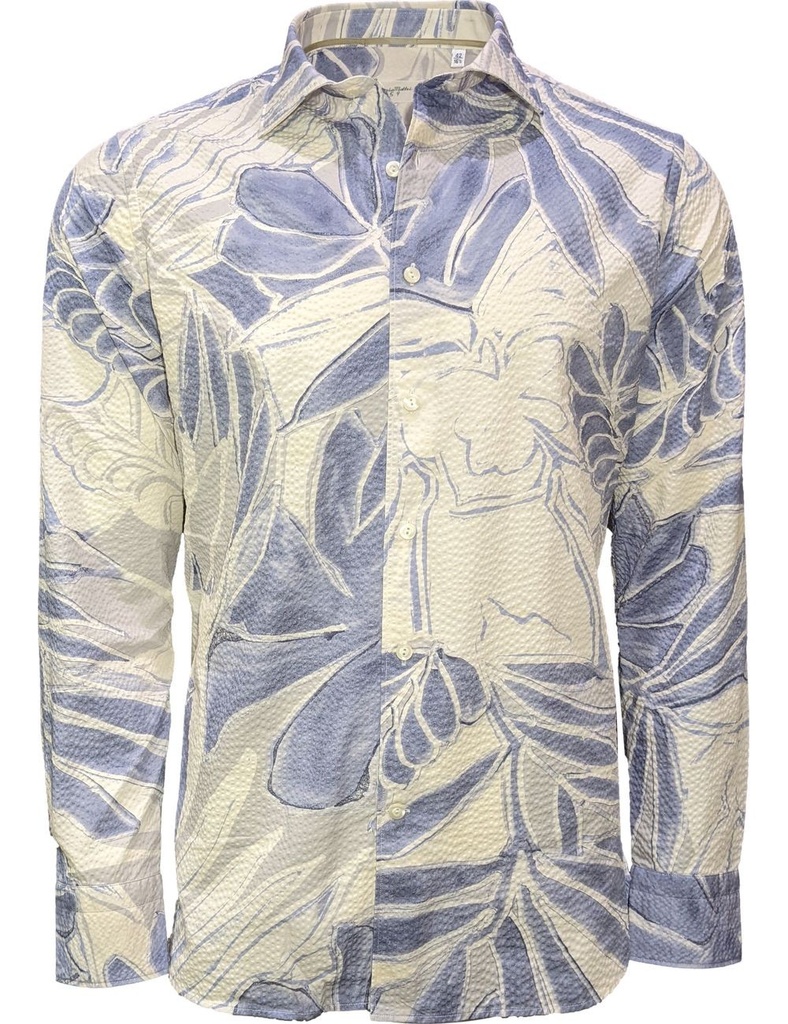 Tintoria Mattei camisa seersuker estampado floral willem