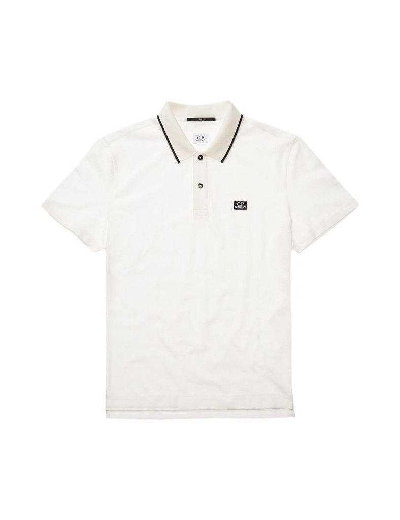 CP COMPANY STRETCH POLO BLANCO CONTRASTE EN CUELLO