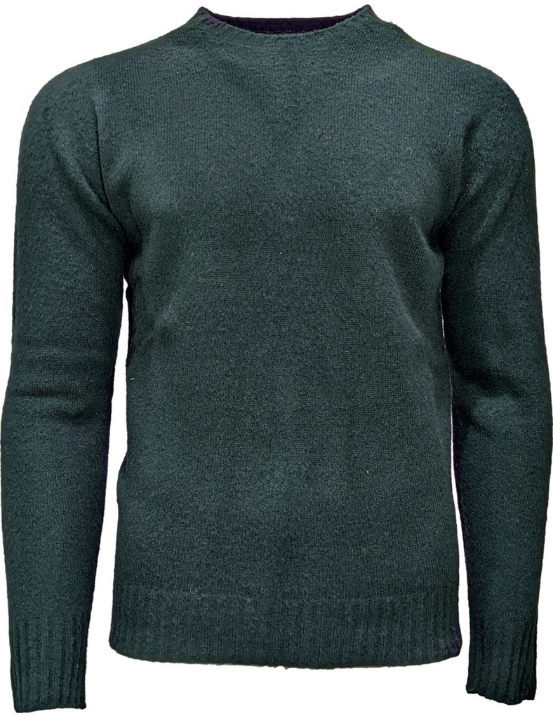 BoB jersey cuello redondo lana doble color verde y marino