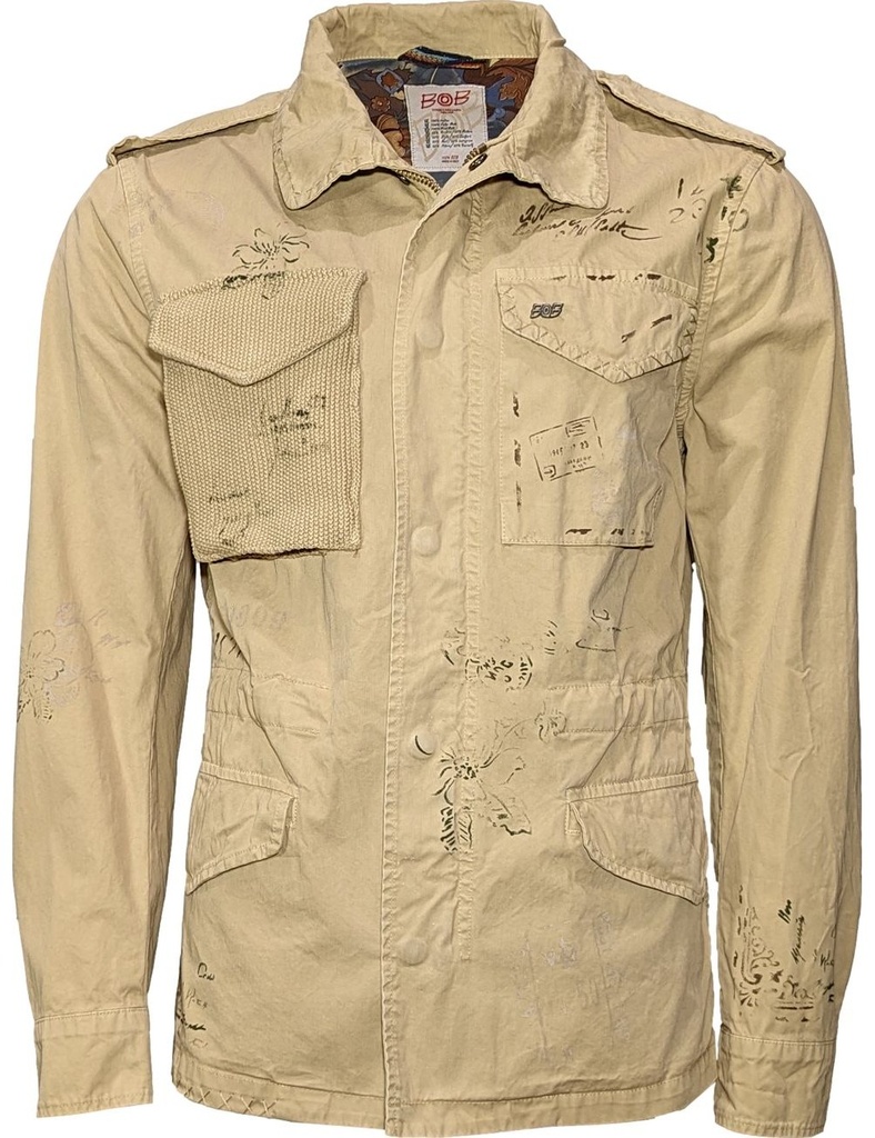 BoB field jacket pintada a mano color safary
