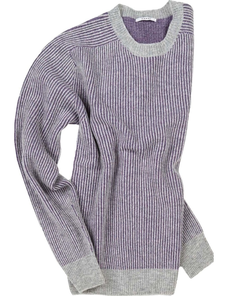 Fradi jersey cuello redondo canalé bicolor lavanda gris