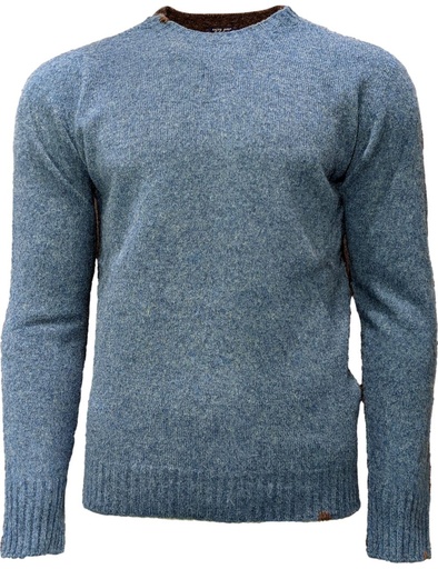 BoB jersey cuello redondo lana doble color azul y marrón
