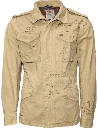 BoB field jacket pintada a mano color safary