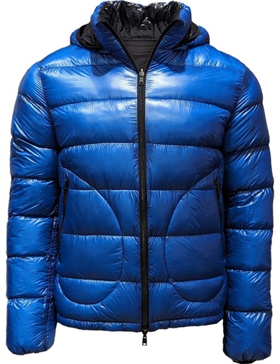 HERNO cazadora 7Den reversible capucha desmontable tejido rip stop azul/negro