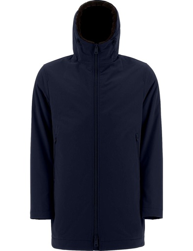HERNO parka keystone azul marino con forro de pelo