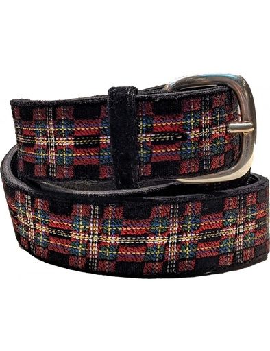 ORCIANI CINTURÓN TECIOPELO NEGRO SCOTISH PATTERN