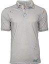 BOB polo manga corta gris con bordados airbrush dyed