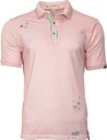 BOB polo manga corta rosa con bordados airbrush dyed