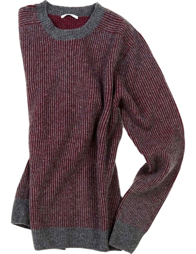 Fradi jersey cuello redondo canalé bicolor granate gris