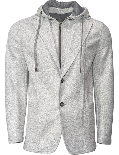 Fradi chaqueta sport con cortavientos y capucha desmontable gris tejido jersey